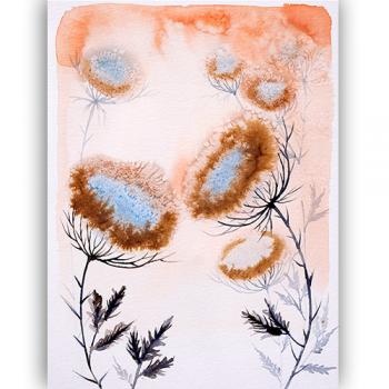 original watercolor present gift for woman decoration for bedroom best and beauty
40x30 cm Marta Konieczny brown pink daucus carota